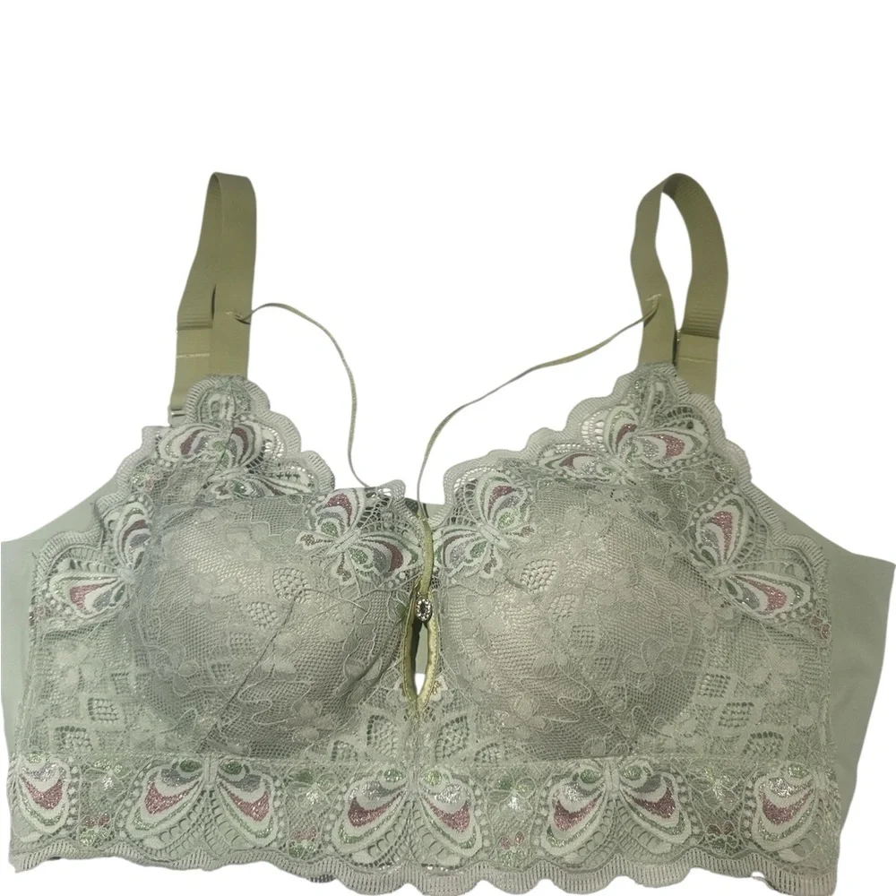 Mint Green Lace Push-Up Bra - Size 32B